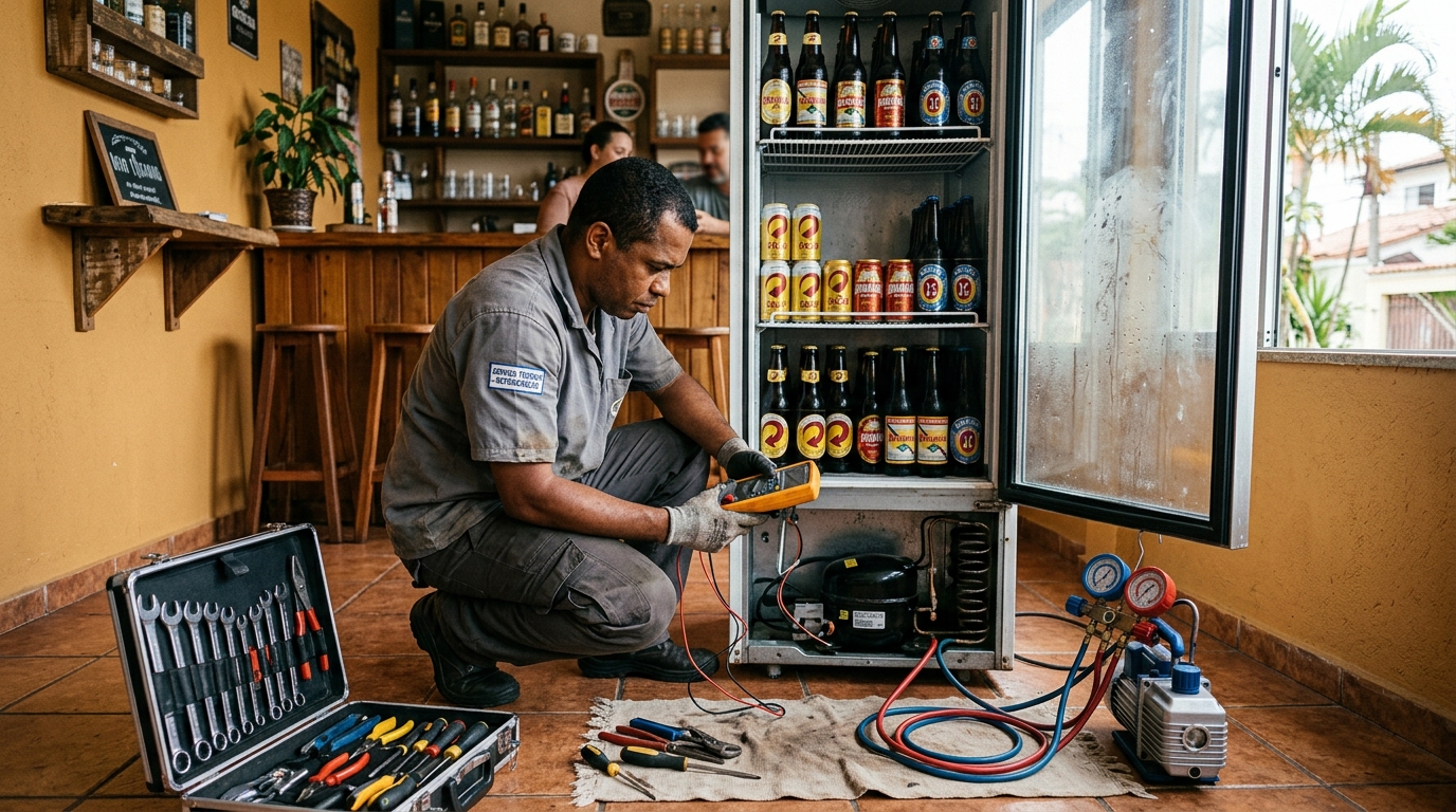 Troca de termostato de cervejeira em Macaé‑RJ