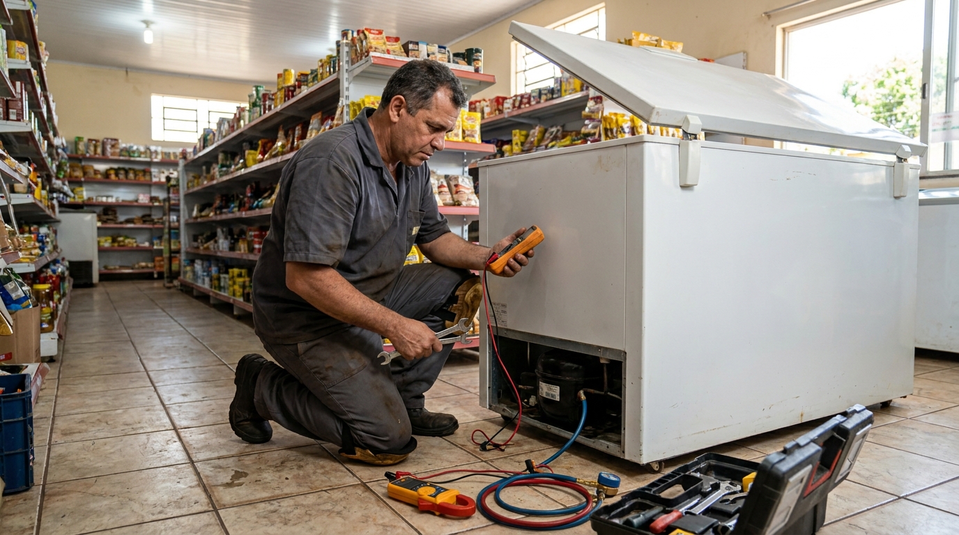 Troca de termostato de freezer em Uberaba‑MG
